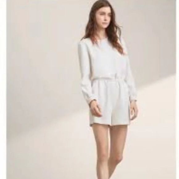 Aritzia Wilfred Black Grignard Romper Long Sleeve Scoop Neck Playsuit XS - Picture 3 of 14